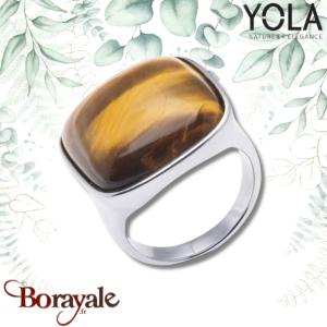 Bague Yola Nature Coussin Acier poli IH-174-54