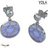 Boucles d'oreilles Yola Nature Calcédoine Acier poli IK-522
