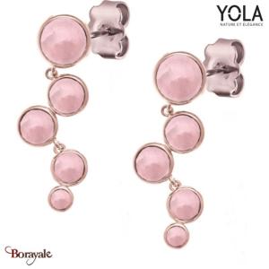 Boucles d'oreilles quartz rose, Collection: Nature et élégance YOLA