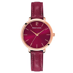 Montre PIERRE LANNIER Collection CHOUQUETTE Doré rose Cadran Framboise Bracelet