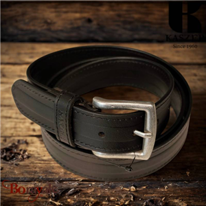 Ceinture KASZER Indiana en cuir de buffle pleine fleur noir - 577304-G4