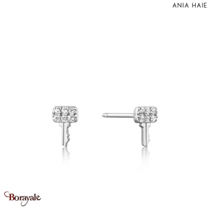 Boucles d'oreilles Ania Haie Under Lock & Key argent 925° plaqué rhodium de haut