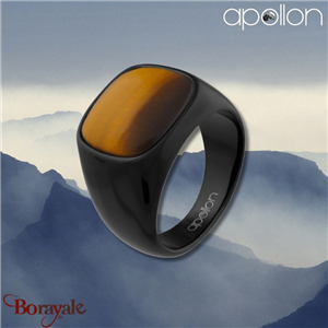 Bague Œil de tigre Noir Apollon homme