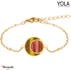 Bracelet Œil de tigre et taureau Collection Féminité YOLA NATURE