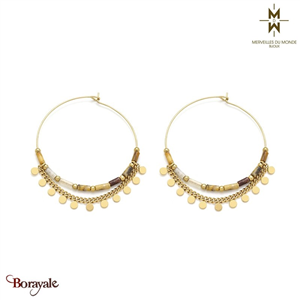 Boucles d'oreilles en Acier doré Merveilles du monde