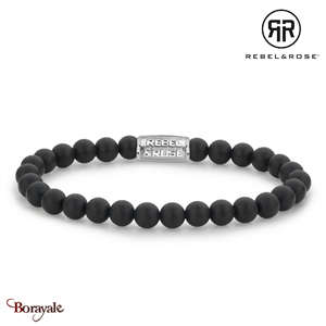 Bracelet Rebel & Rose 6 mm Onyx mat