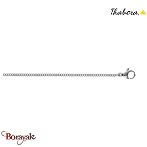 Chaîne Thabora acier - maille gourmette 1,5 mm - 40 cm maille - réf. T139060