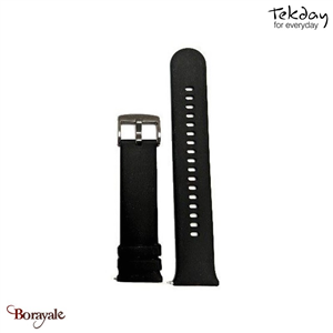 Bracelet TEKDAY  Interchangeable Silicone noir, boucle argent