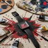 Montre AKTEO Art - Peinture Esquisse rouge 29 mm noire carrée APe36
