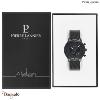 Montre PIERRE LANNIER Collection ABSOLU noir milanais Homme