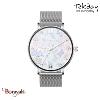 Montre TEKDAY Ronde connectée New 2025 unisexe boîtier argent, milanais acier ar