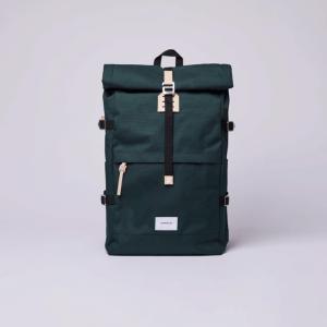 Sac à dos Sandqvist Urban Outdoor, Bernt 21/25L Vert foncé et cuir naturel SQA13