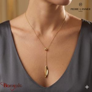 Collier sautoir ENTASIS Pierre Lannier BJ20A0201 acier poli de couleur or