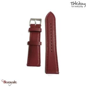 Bracelet de montre TEKDAY Pomme bordeaux, boucles argent 675856