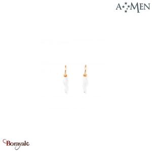 Boucles d'oreilles Amen Bijoux Porte Bonheur Argent 925° rhodié rose de haute qu