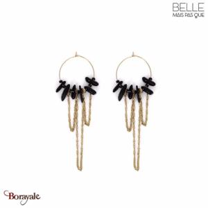 Boucles d'oreilles Belle mais pas que, Naomie chaînes, Noire