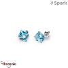 Boucles d'oreilles SPARK With EUROPEAN CRYSTALS  : Cubes medium 8 mm - Aquamarin