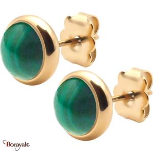 Boucles d'oreilles Malachite, Collection: Cabochon YOLA