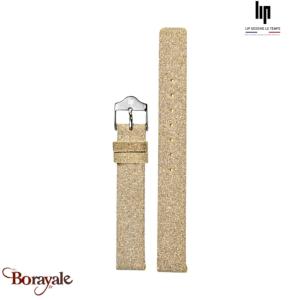 Bracelet de montre Lip Cuir paillette dorée 675439