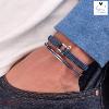 Bracelet PIG & HEN Navarch 4 Violet Bleu Acier Taille : L (20cm)