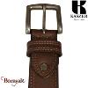 Ceinture Kaszer Indiana en cuir de buffle pleine fleur marron moyen
