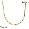 Chaîne Thabora acier doré - forçat 2 mm - 42 + 4 cm maille - réf. T137171J