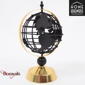 Grand Globe Terrestre Philéas 38 cm Filaire Noir & Or - Home Edelweiss JD842
