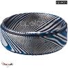 Bague  Acier façon damas bleu, Collection: homme APOLLON Taille 62