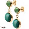 Boucles d'oreilles zoïsite et malachite, Collection: Cabochon YOLA