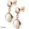 Boucles d'oreilles Yola Nature Cabochon Acier plaqué IP rose IG-564