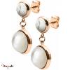 Boucles d'oreilles nacre blanche et Howlite, Collection: Cabochon YOLA