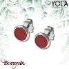 Boucles d'oreilles Yola Nature Cabochon Acier poli IH-520