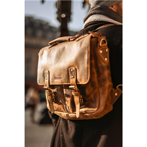 Sac à dos KASZER collection Nevada Marron naturel clair touché velours 20858-C6