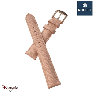 Bracelet de montre Rochet , Danielli de couleur : rose poudré, 16 mm
