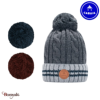 Bonnet + 3 pompons Creamy Gin Nouveau gris sans polaire Cabaïa 100% acrylique