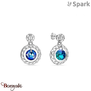 Boucles d'oreilles SPARK With EUROPEAN CRYSTALS  : Ajour Circle - Bleu Bermudes