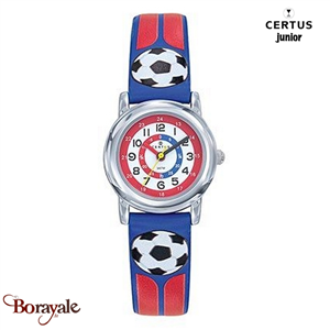 Montre Foot bleu et rouge Junior - Enfant, quartz CERTUS