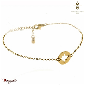 Bracelet en Acier doré Merveilles du monde