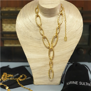 Collier, grande maille Y doré à l'or fin KARINE SULTAN N58085-10