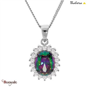 Collier THABORA femme mystique arc en ciel argent