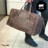 Sac voyages - sports Bear Design en Cuir de vachette lavé Cognac