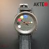 Montre AKTEO Art - Peinture 5 taches 38 mm noire ronde APe06
