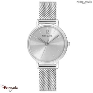 Montre PIERRE LANNIER Collection SYMPHONY argenté milanais  Femme