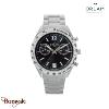 Montre Homme Orlam Legende cadran noir bracelet acier argenté étanche 10 ATM ORS