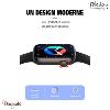 Montre Connectée TEKDAY Pavé - Unisexe - Boîtier Noir Pomme Rouge Surpiqué - 656