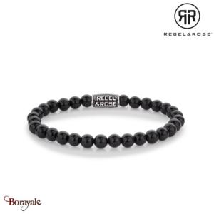 Bracelet Rebel & Rose Velours Noir Vintage - 6mm L, Homme RR-60121-V-L