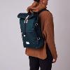 Sac à dos Sandqvist Urban Outdoor, Bernt 21/25L Vert foncé et cuir naturel SQA13