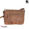 Sac bandoulière  KASZER collection Nevada Marron naturel clair touché velours 20