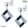 Boucles d'oreilles Nacre blanche et Lapis Lazuli Collection Art déco YOLA NATURE