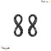 Boucles d'oreilles Thabora femme infini strass noirs en argent T016250N